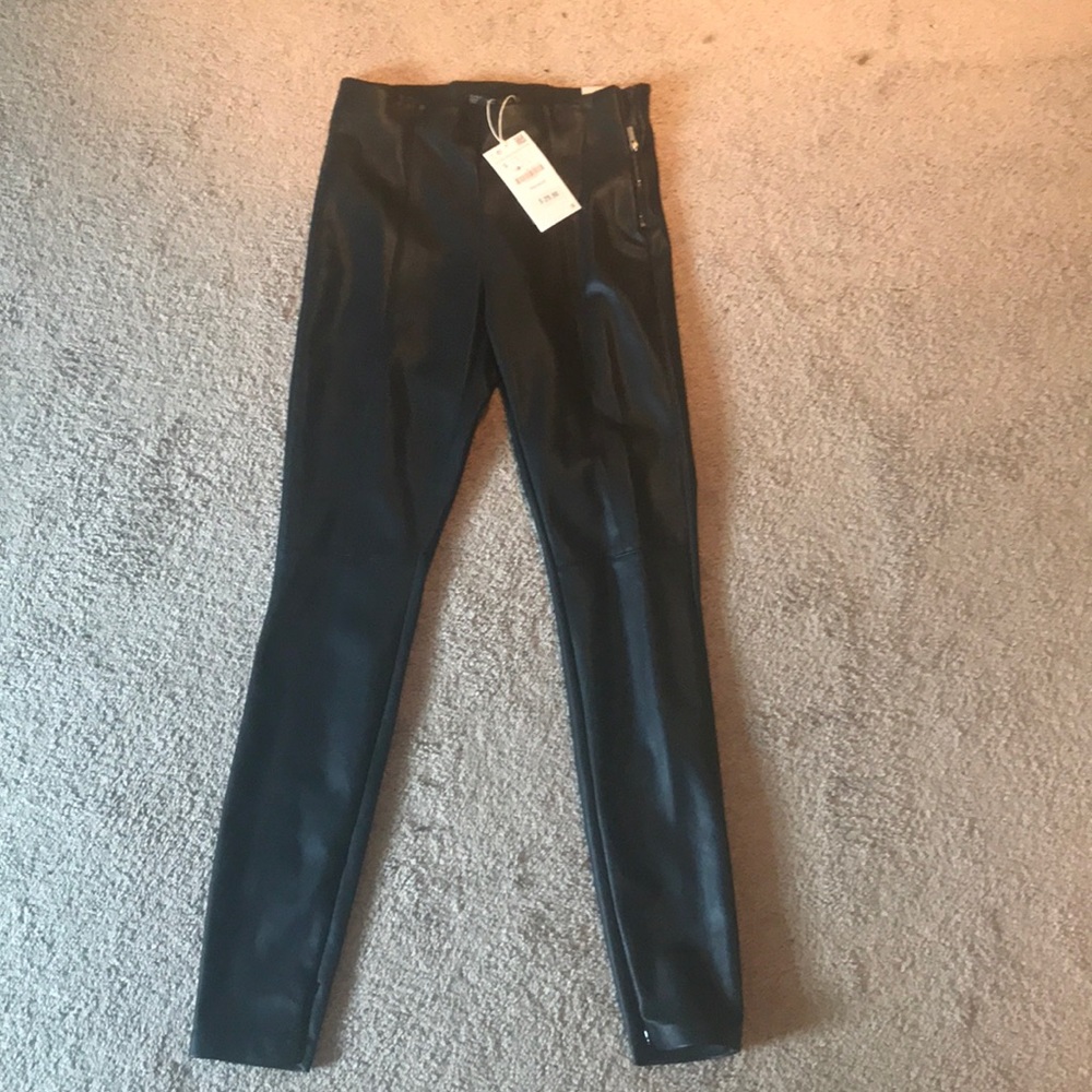 High waisted faux leather leggings